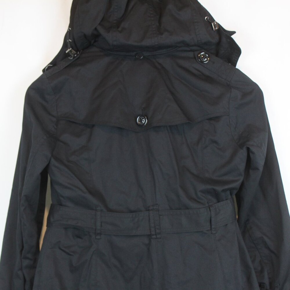 London Fog Heritage PS Black Long Trench Coat with Hood - Picture 4 of 16